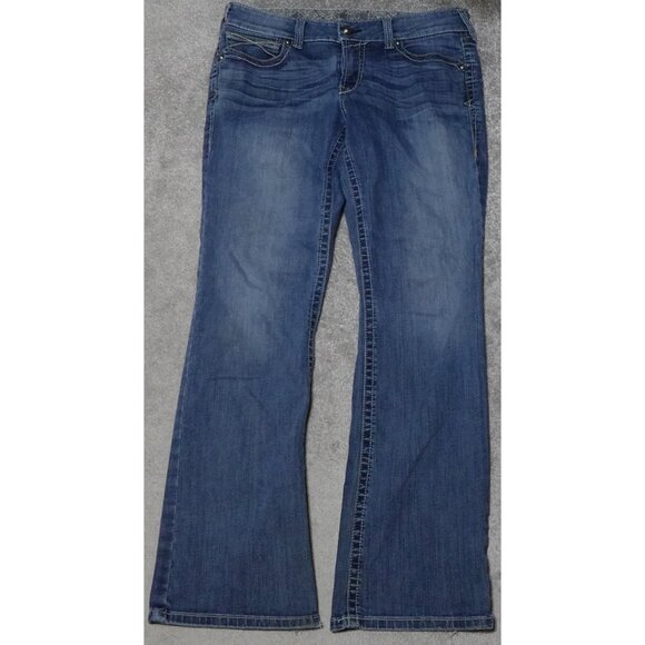 Ariat Denim Jeans Women's Size 34R Blue Skinny Straight Mid Rise Workwear - Picture 1 of 15